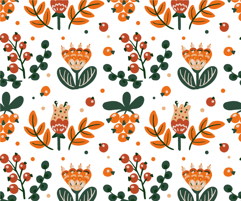 Tischsets originell botanisches arrangement mit laub - TenStickers