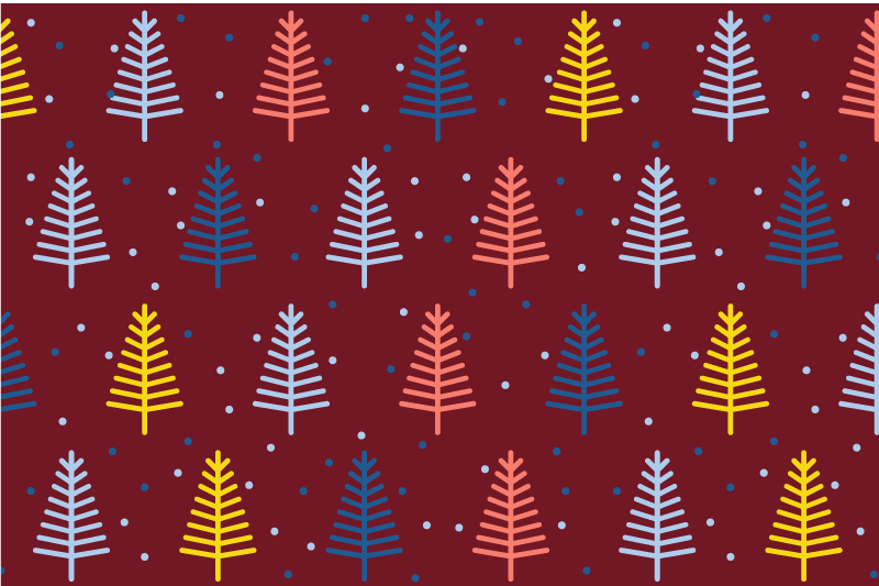 Tischset weihnachten mit buntem baum-muster - TenStickers