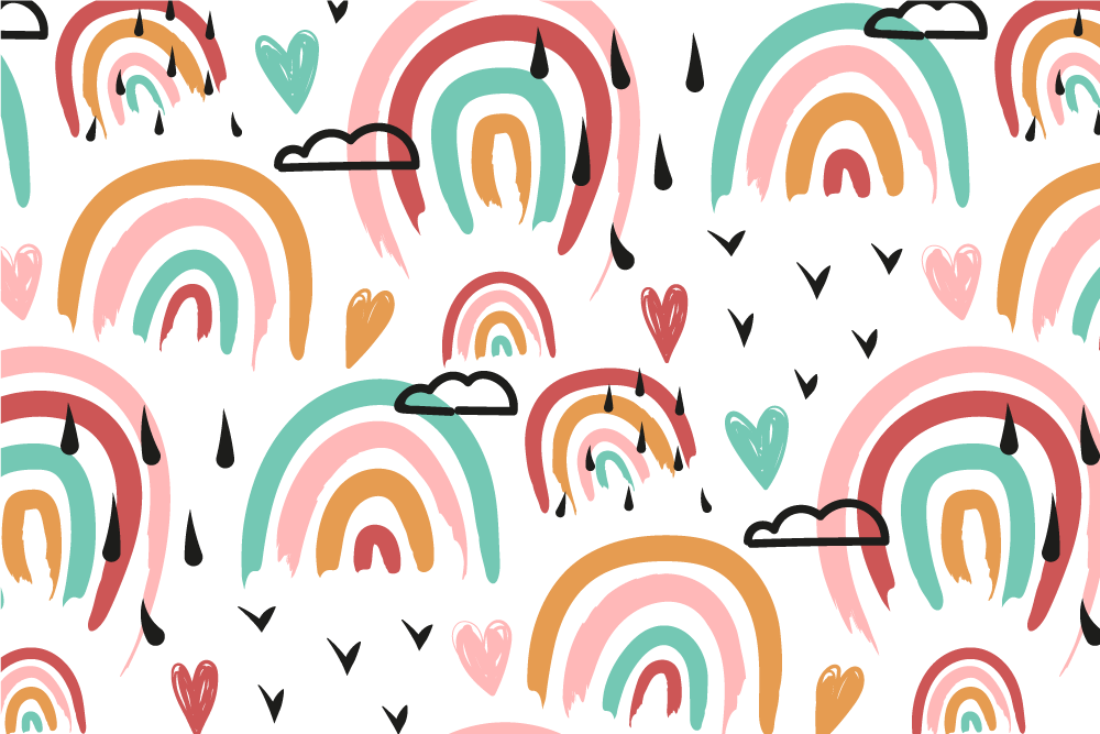 Tischset kinder im regenbogen herz muster - TenStickers