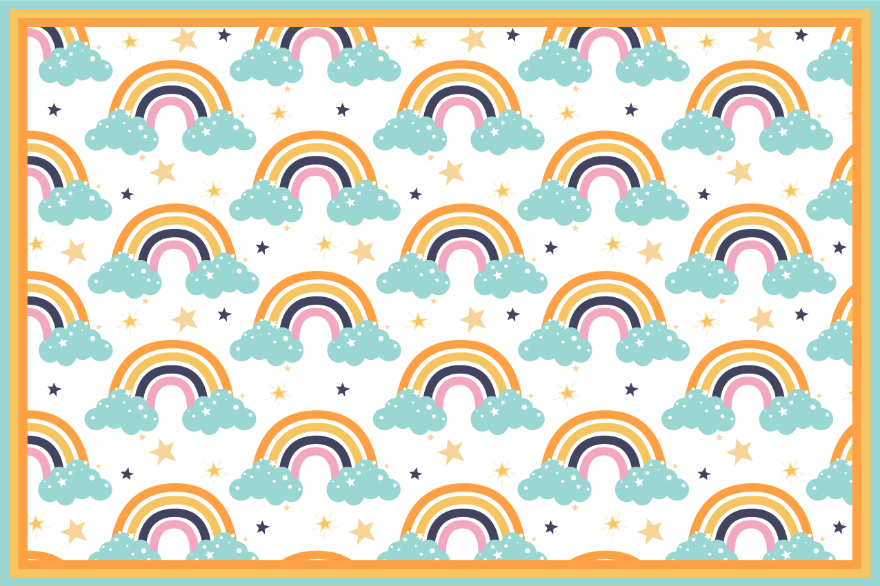 Tischset kinder bunte regenbogenwolke - TenStickers