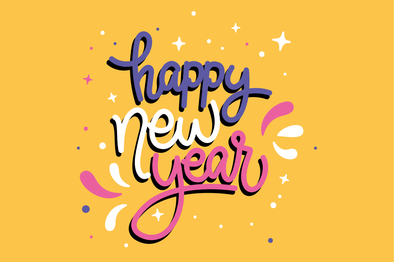 Tischset weihnachten mit neujahrs-typografie - TenStickers