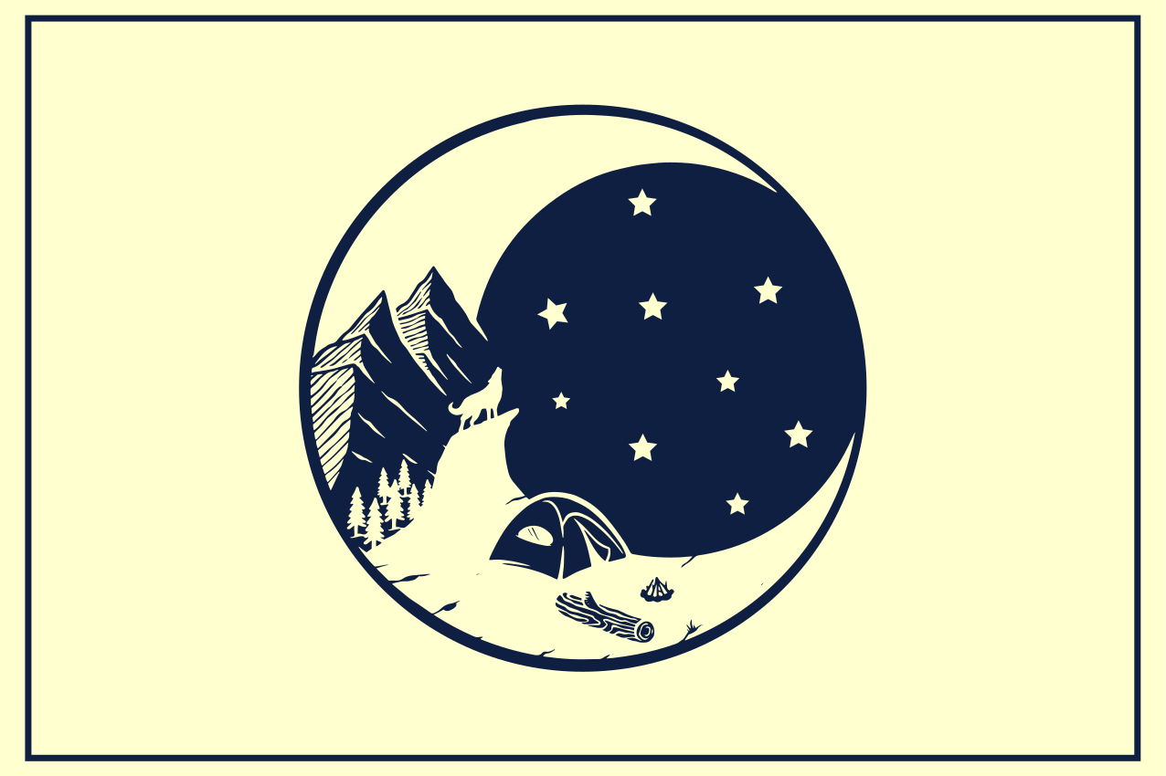 Tischsets originell berg-camping-szene - TenStickers