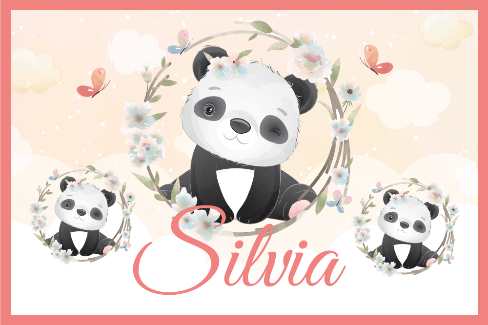 Tischset kinder charmantes panda arrangement - TenStickers