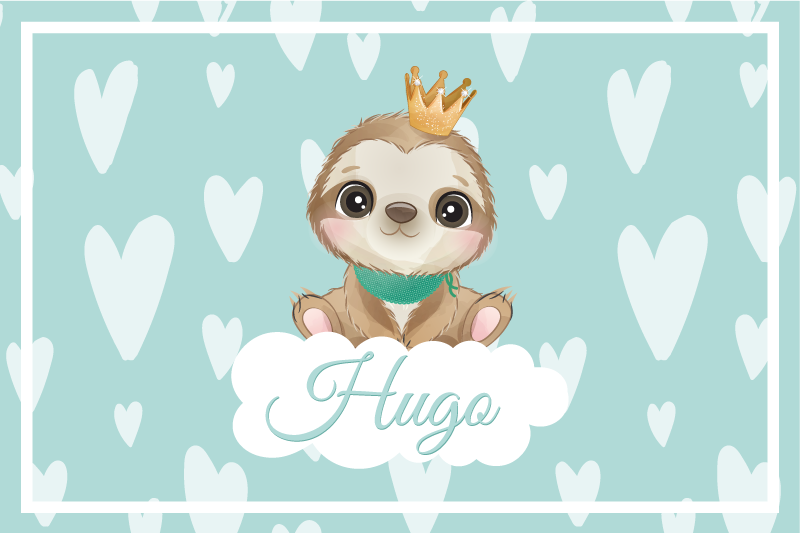 Tischset kinder mit niedlicher faultier-illustration - TenStickers