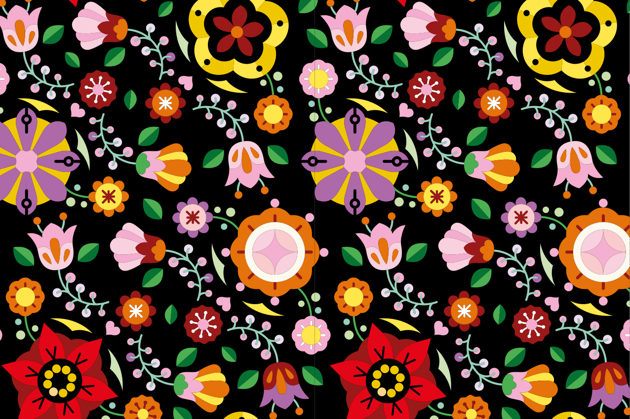 Tischsets originell mit lebhaften blumenmotiven - TenStickers