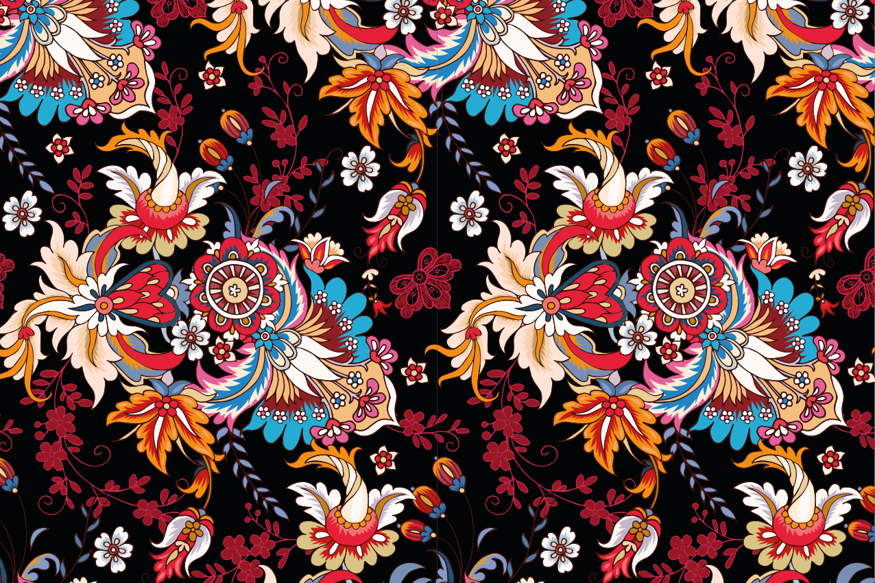 Tischsets originell florale emblem eleganz - TenStickers