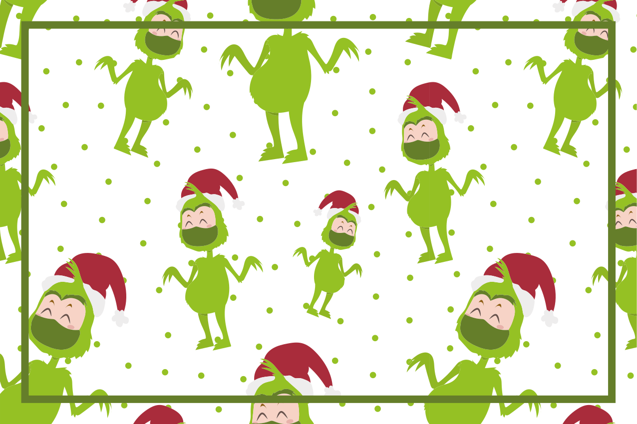Tischset weihnachten mit fröhlichen grinch figuren - TenStickers