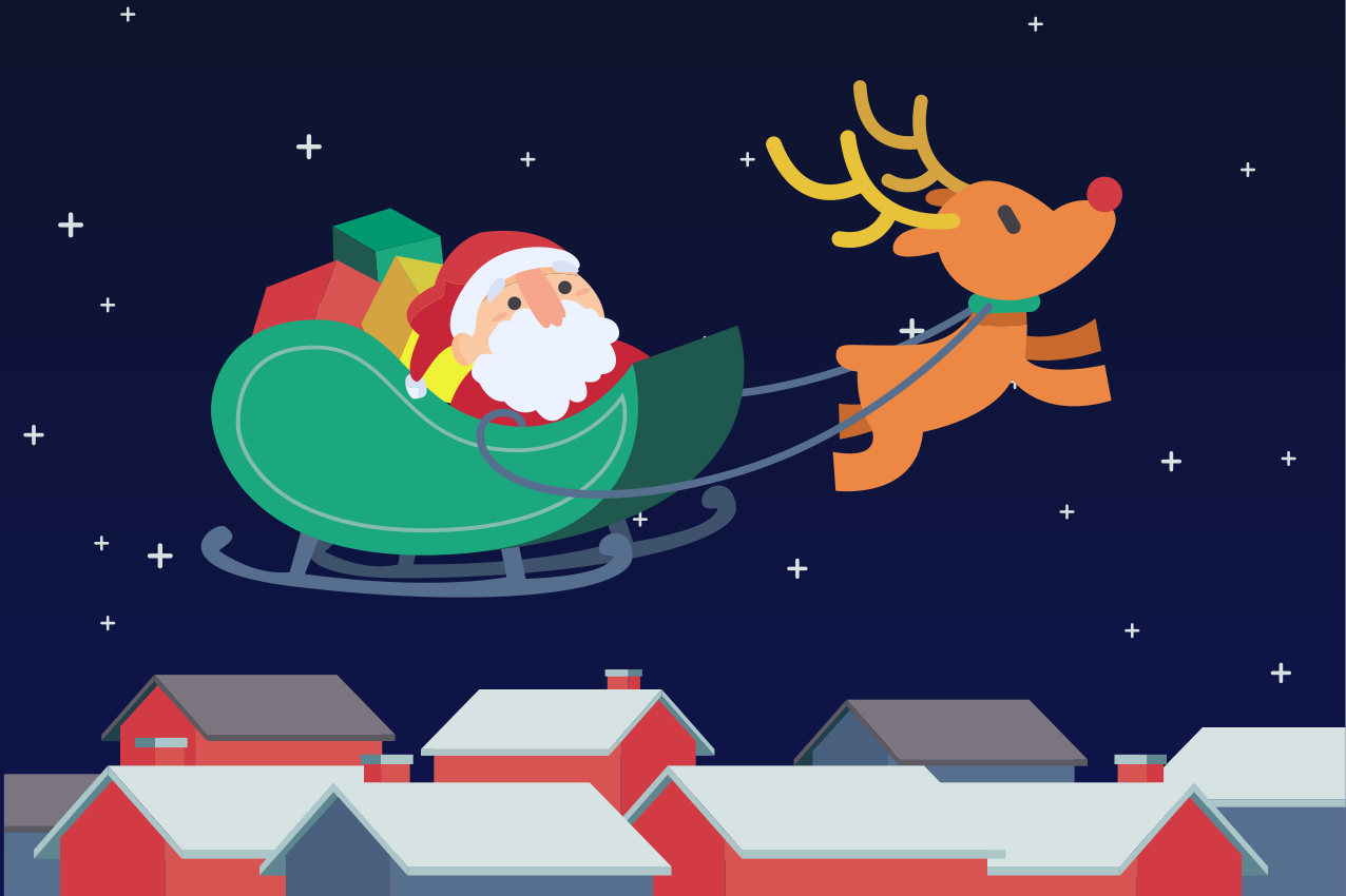 Tischset weihnachten santa's schlittenfahrt - TenStickers
