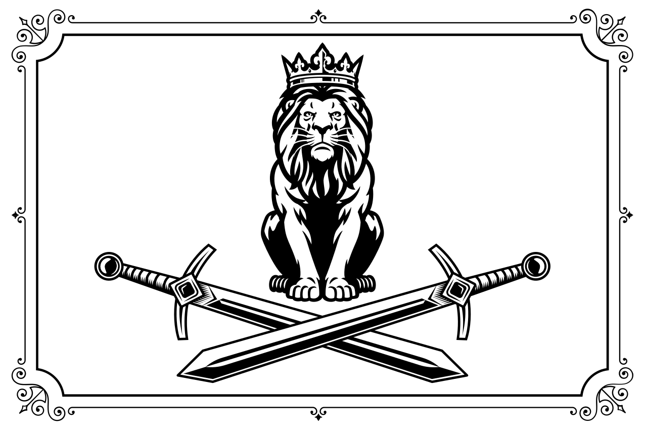 Tischsets originell mit löwenkönig emblem - TenStickers