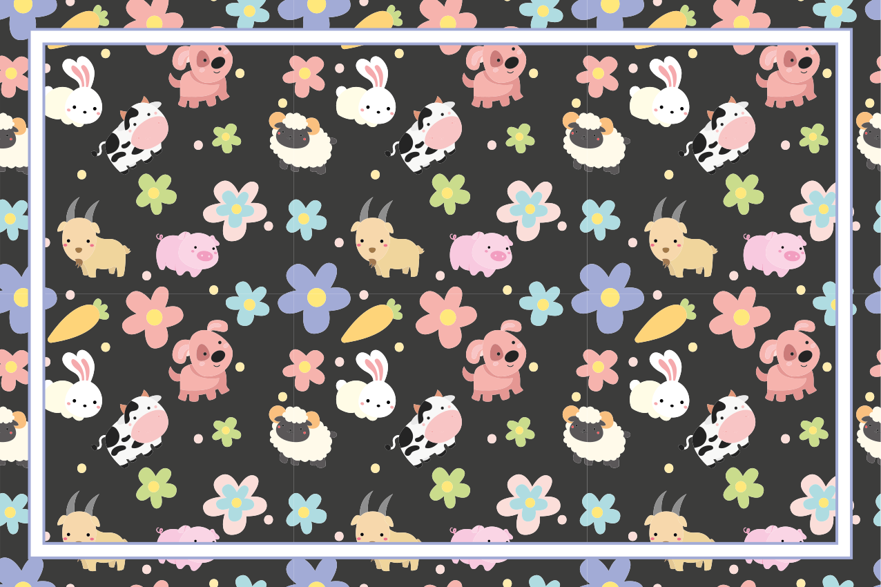 Tischset kinder mit bezaubernden kreaturenillustrationen - TenStickers