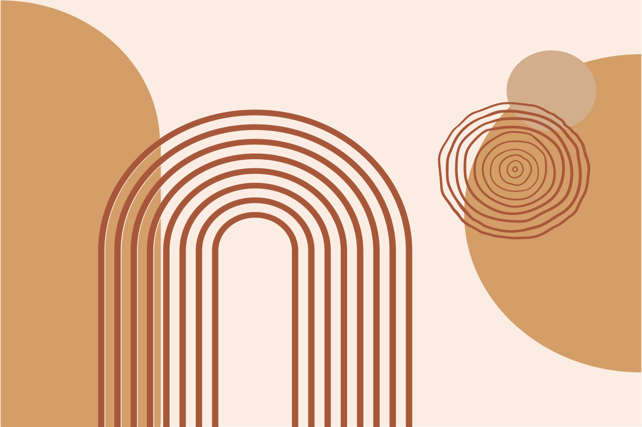 Tischset modern mit geschichteten kurvenformen - TenStickers