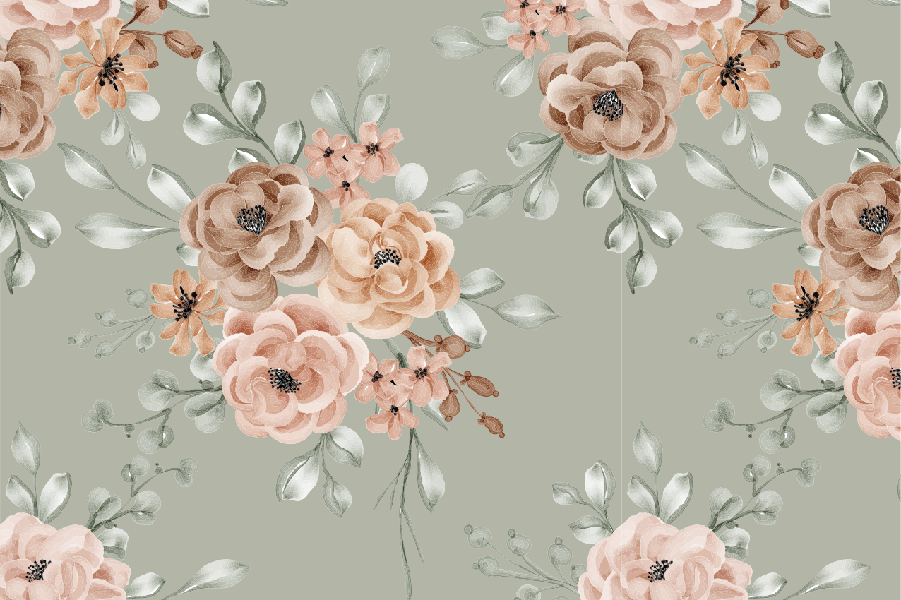 Tischsets originell mit floralem hintergrund - TenStickers
