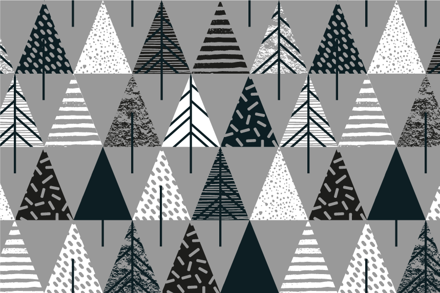 Tischset weihnachten mit stilisiertem tannenbaum-muster - TenStickers
