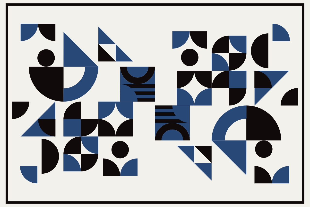 Tischset modern geometrische blaue muster - TenStickers