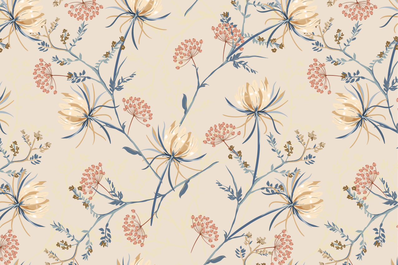 Tischset textur mit floralen akzenten - TenStickers
