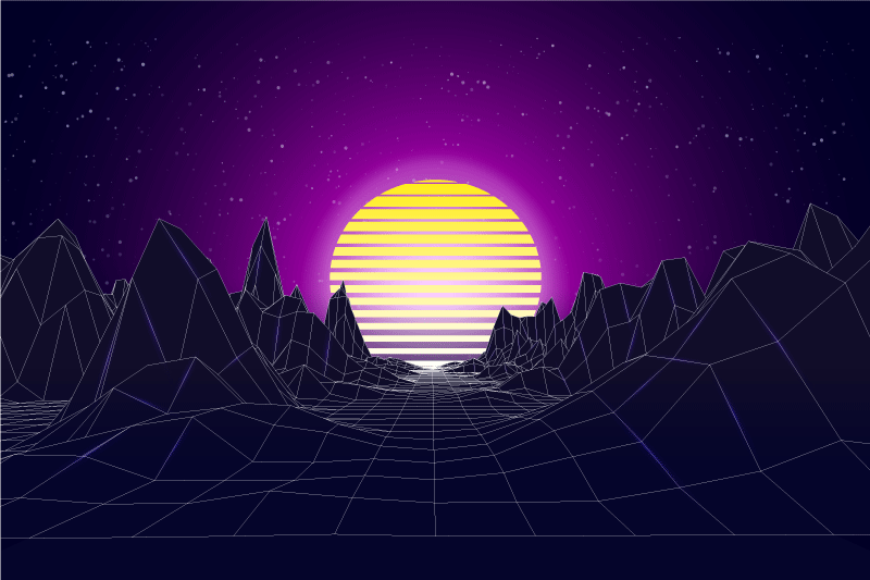Tischset modern geometrische sonnenuntergang landschaft - TenStickers