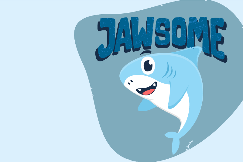 Tischset kinder mit fröhlichem haifisch-motiv - TenStickers