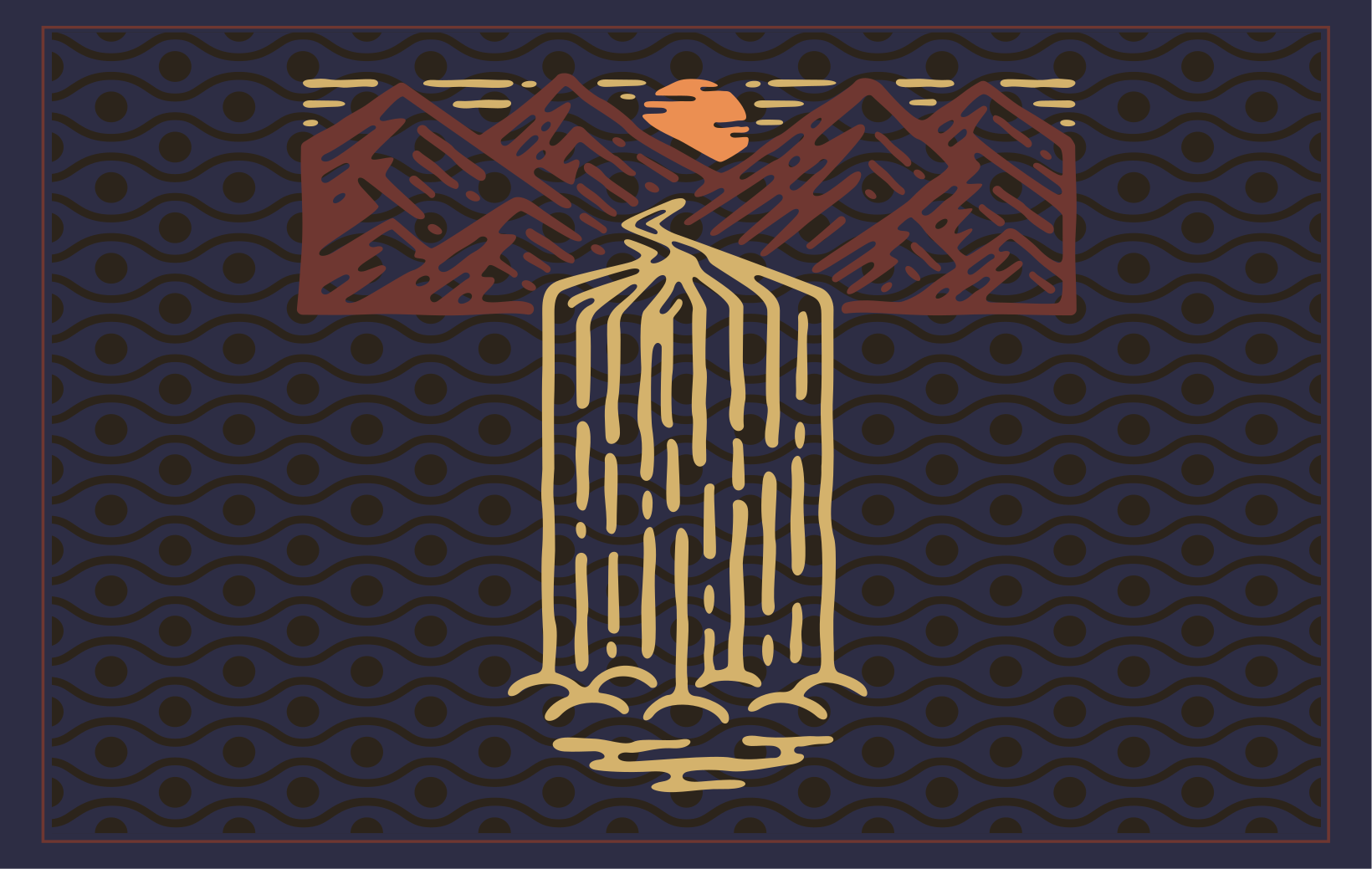 Tischsets originell mit bergwasserfall-motiv - TenStickers