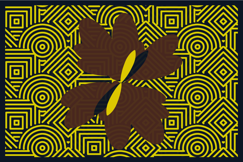 Tischset textur mit abstraktem geometrischen blumenmuster - TenStickers