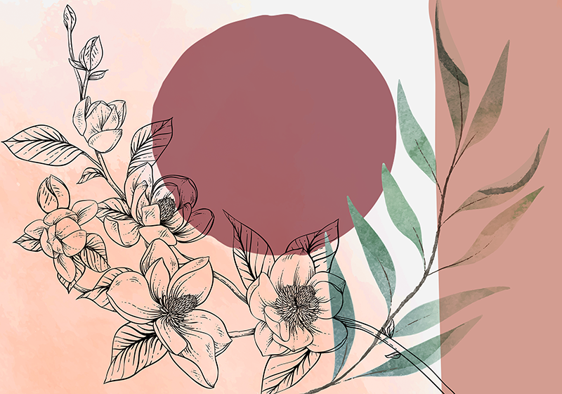 Tischset modern florales minimalistisches design - TenStickers