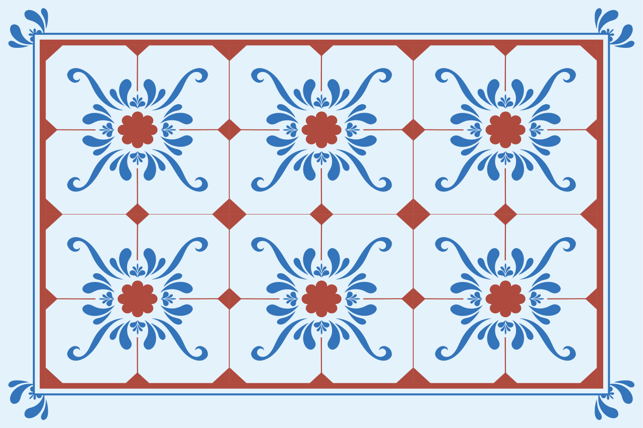 Tischset textur mit vintage floralem muster - TenStickers