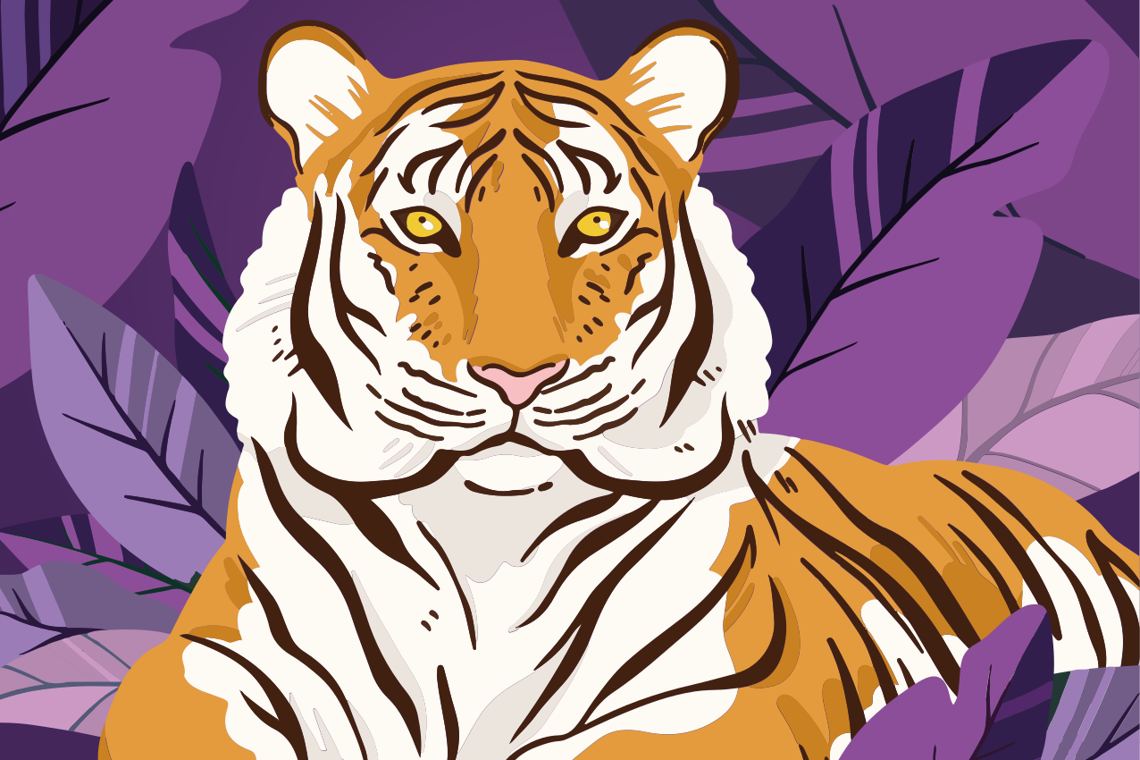 Tischset kinder majestätisches tigerporträt - TenStickers