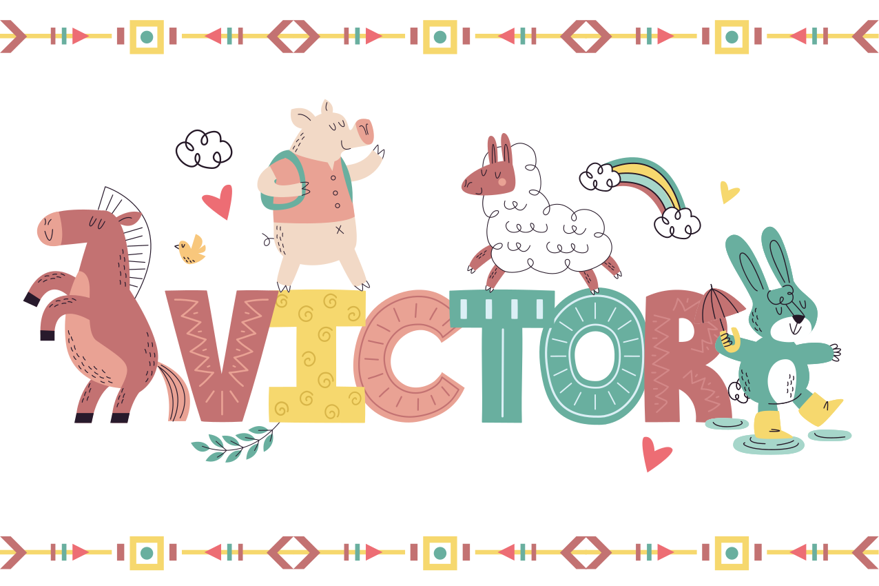 Tischset mit Namen Nutztiere mit anpassbarem Namen - TenStickers