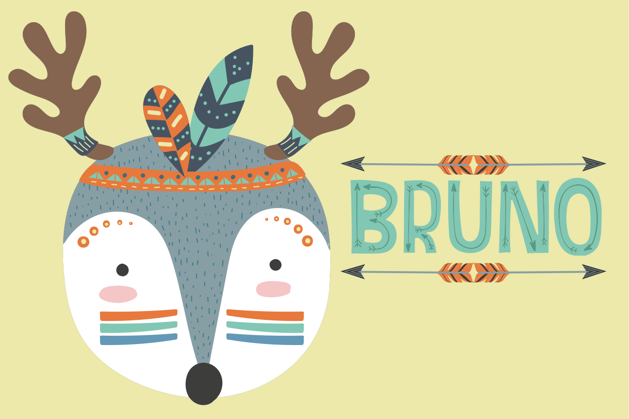 Tischset kinder süßes rentiergesicht - TenStickers