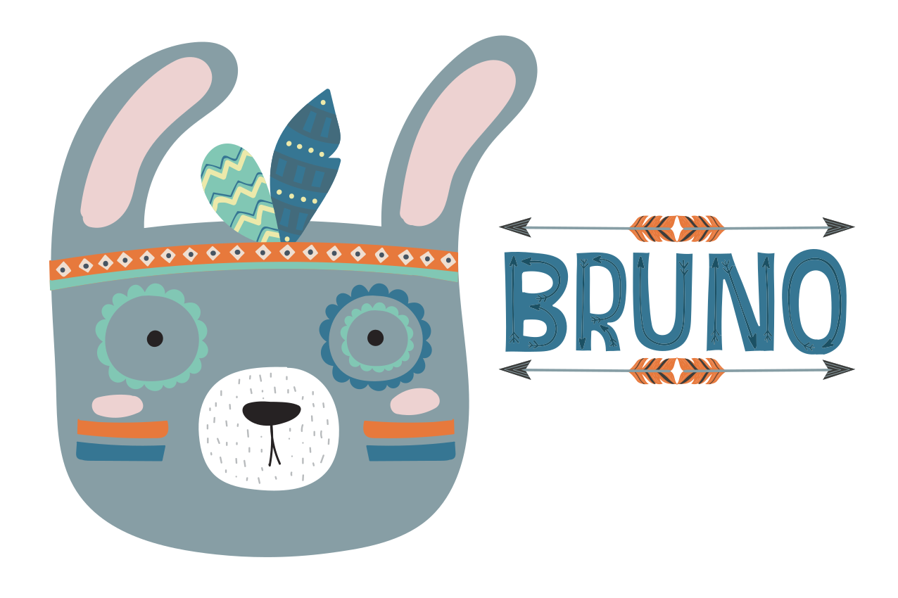 Tischset kinder mit süßem tierkopf - TenStickers