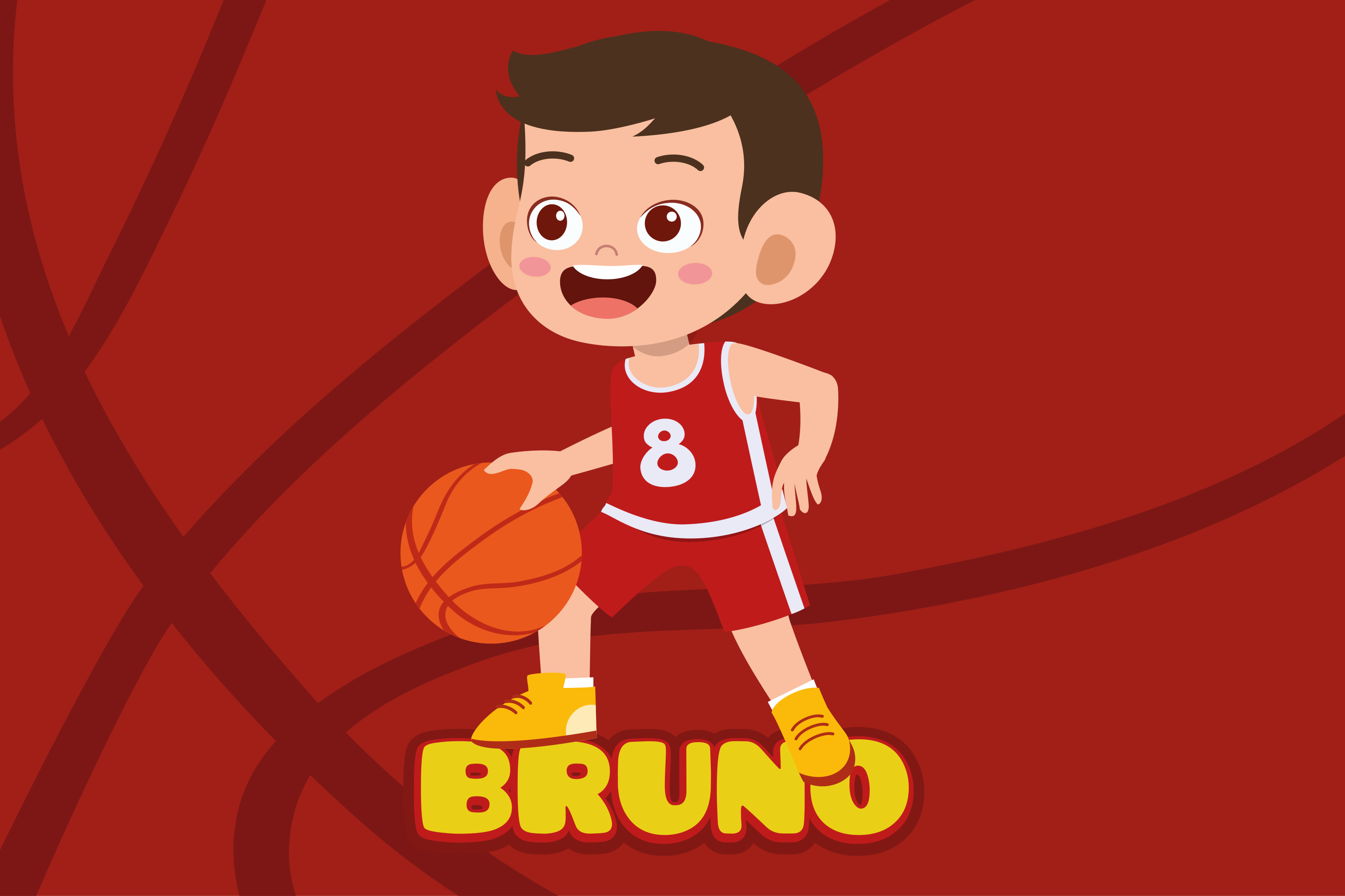 Tischset Kinder Kinderbasketballspieler mit Namen - TenStickers