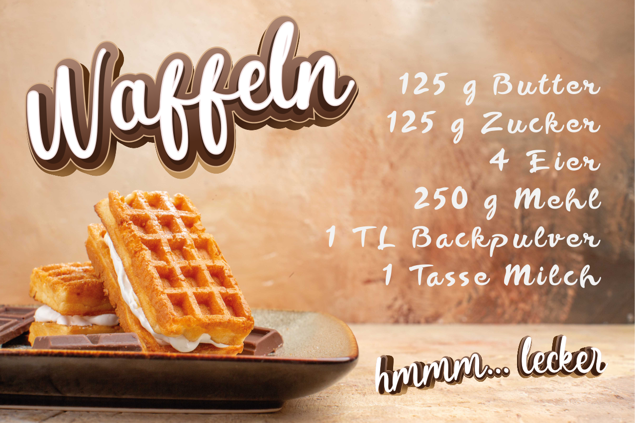 Tischset rechteckig Waffel Rezept - TenStickers