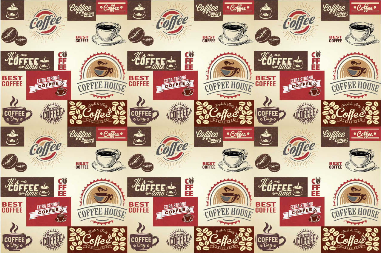 Tischset Zuhause Retro Kaffee Designs - TenStickers