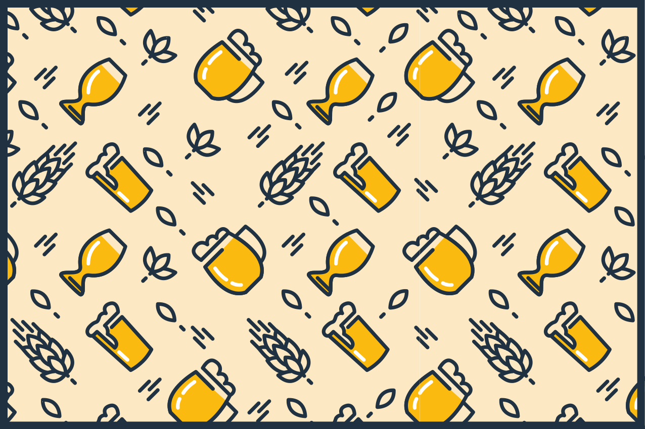 Tischset rechteckig Bier mit Reben - TenStickers