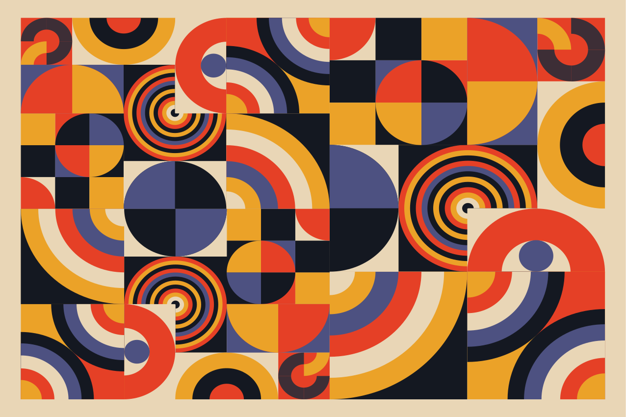 Platzdeckchen modern bunte Bauhaus Kreise - TenStickers