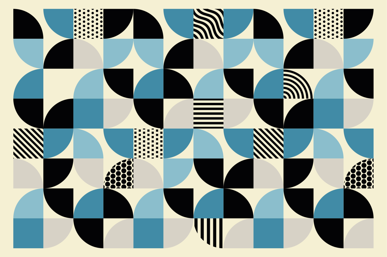 Tischsets originell Blaues Bauhaus Muster - TenStickers