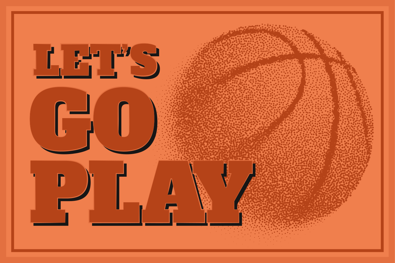 Tischsets Basketball let's go play - TenStickers
