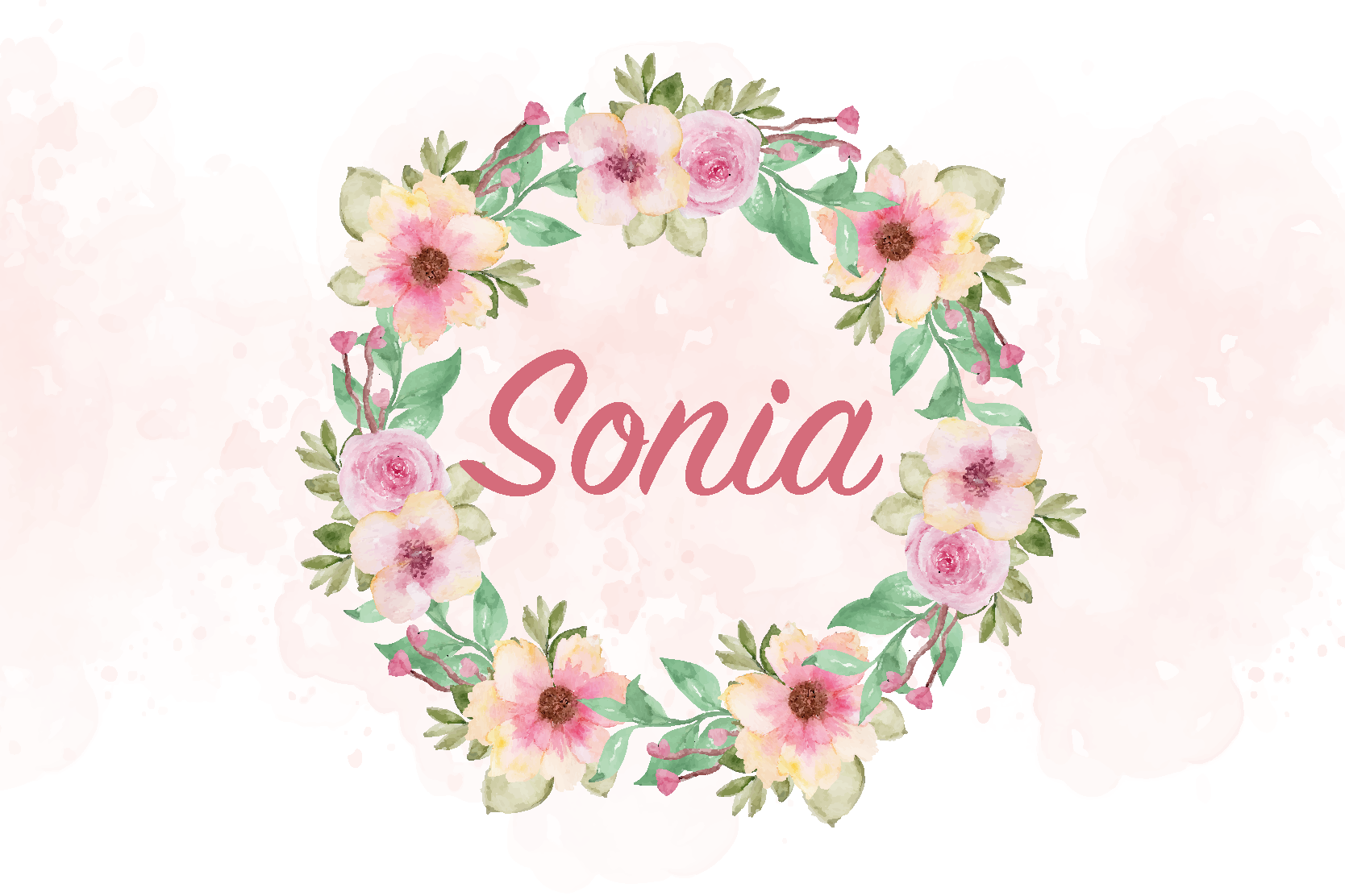 Personalisiertes Platzset mit Aquarellbumen - TenStickers