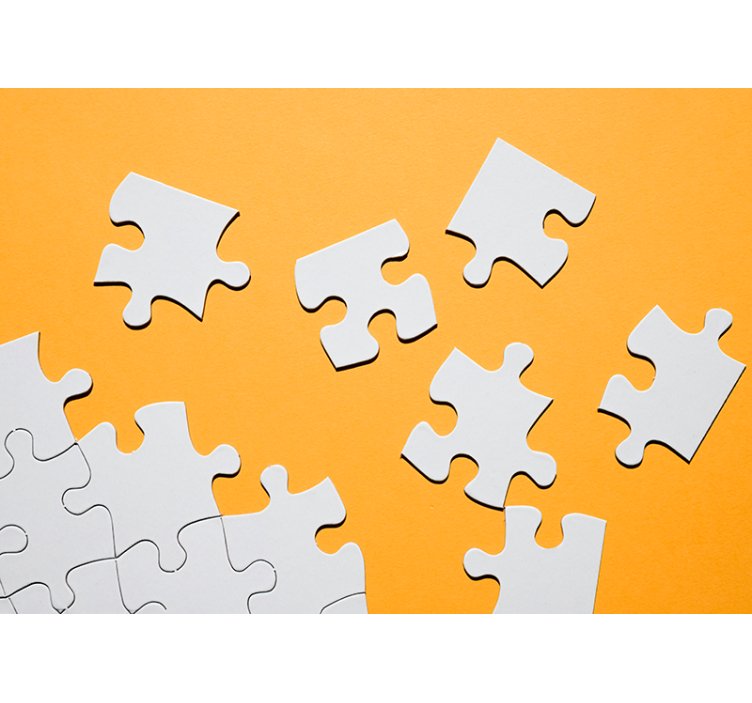 3D Tapete Gelb Puzzelteile - TenStickers