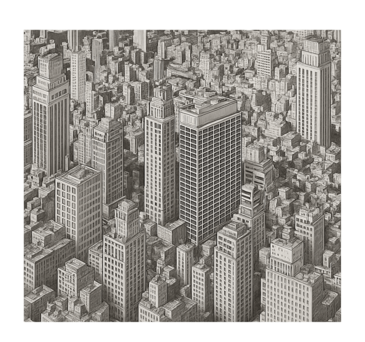 Fototapete Jugendzimmer schwarz-weiß-Übersicht - TenStickers