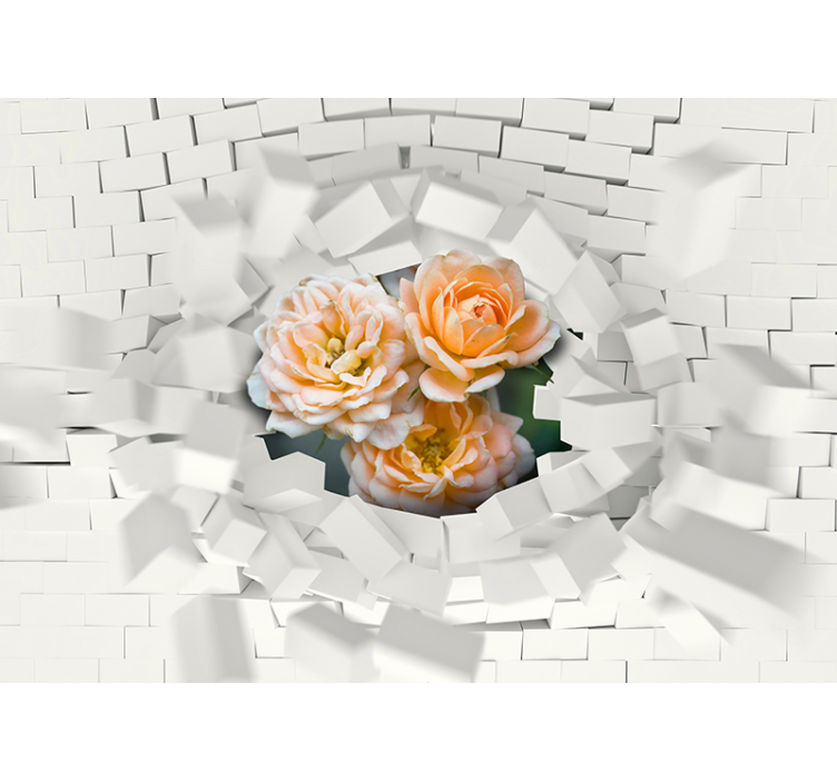3D Tapete Wandexplosion Blumen - TenStickers