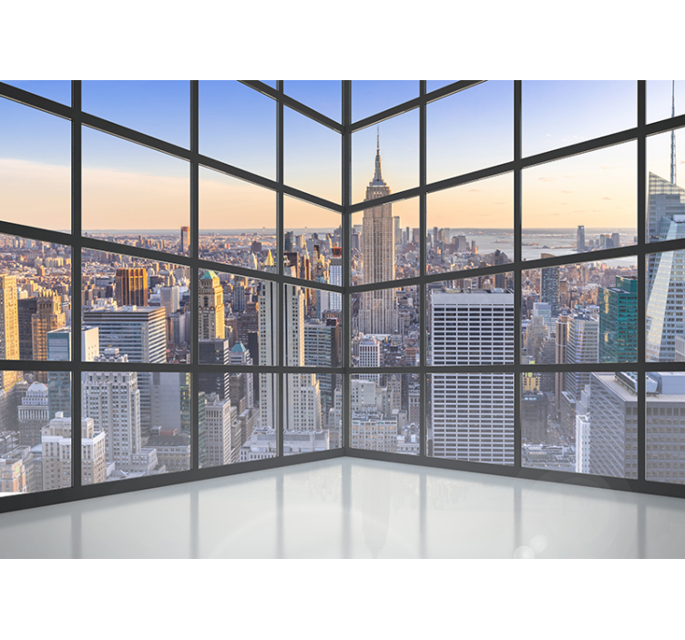 3D Tapete Fensterblick auf New York City Skyline - TenStickers