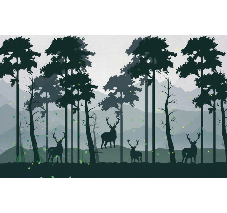 Tapete wald silhouette wald scandi - TenStickers