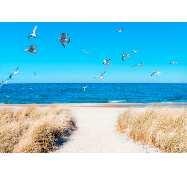 Tapete Natur Meerblick Ruhe am Meer für Wohnzimmer - TenStickers