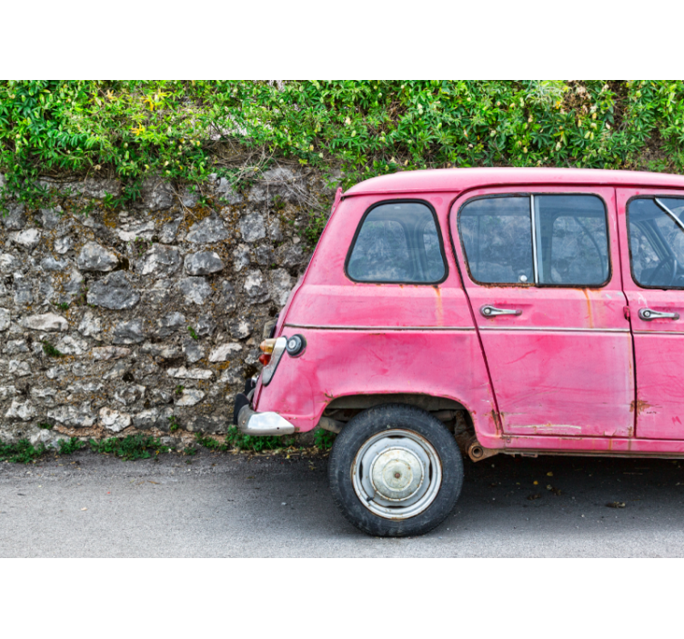 Fototapete Fahrzeuge rosa oldtimer - TenStickers