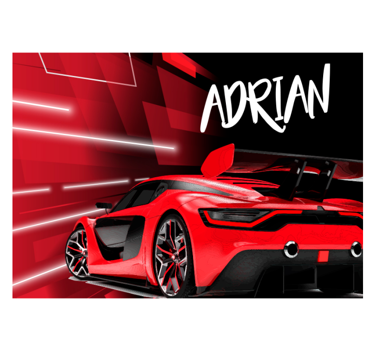 Fototapete Kinderzimmer roter Sportwagen - TenStickers