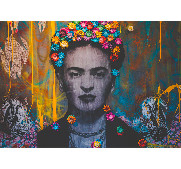 Fototapete kunst frida blumenportrait - TenStickers