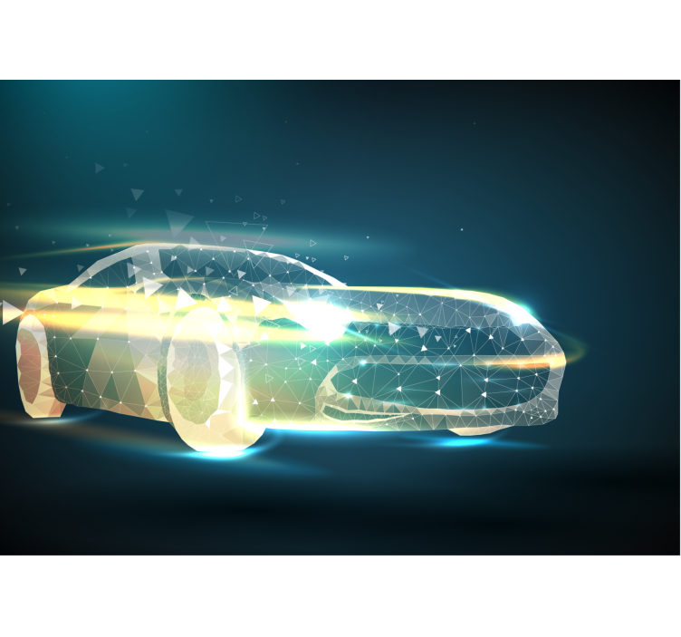 Fototapete fahrzeuge geometrische auto bewegung - TenStickers