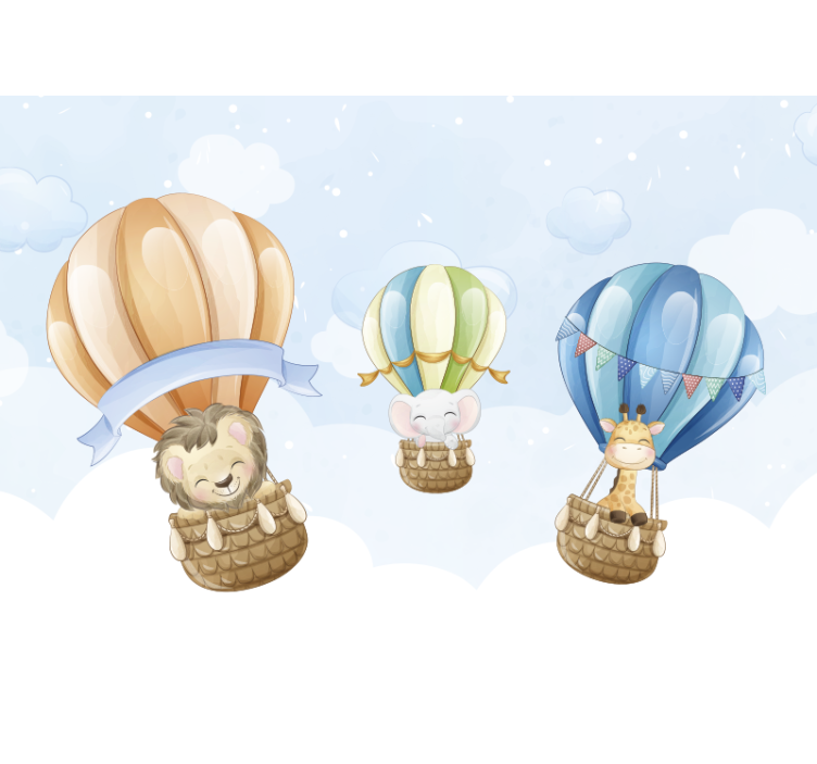 Fototapete tiere mit aufblasbaren luftschiffen - TenStickers