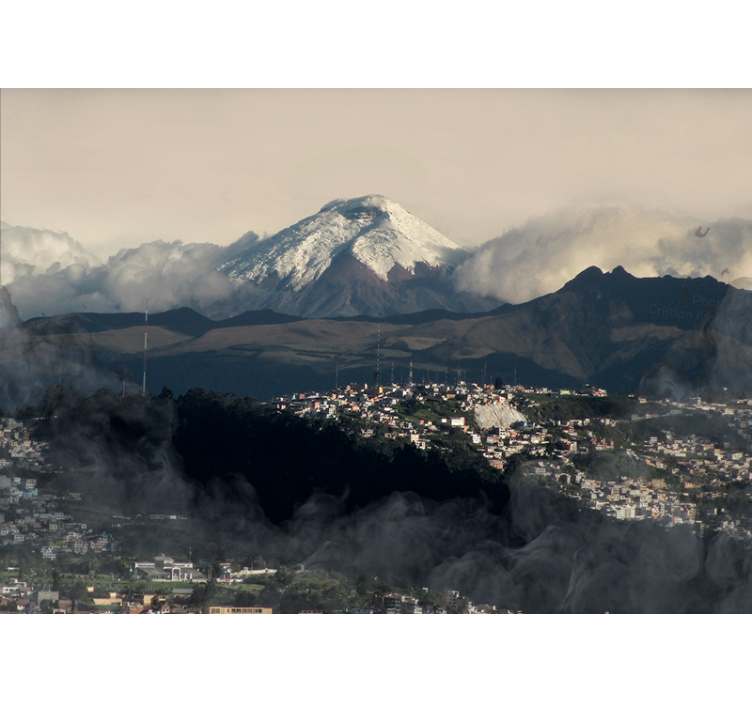 Fototapete Berge schneebedeckte bergblick - TenStickers