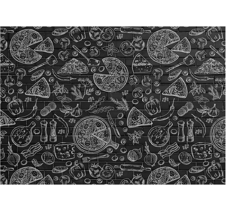 Fototapete küche kulinarische köstlichkeiten illustration - TenStickers